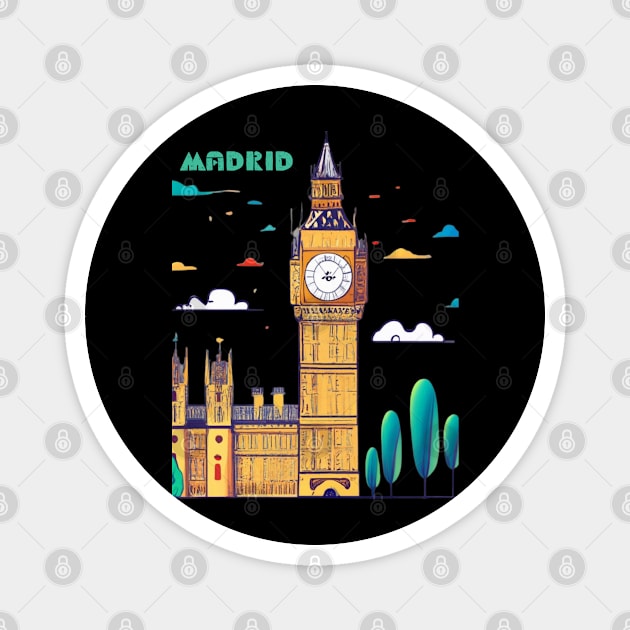 Big Ben in Madrid Magnet by jazzyfunky